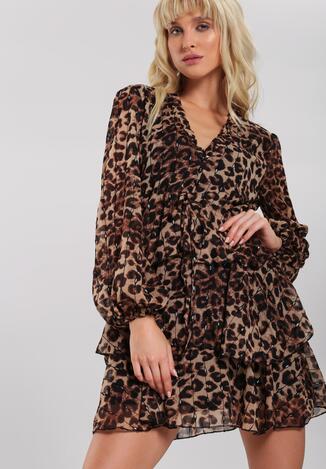 Коричнева Сукня з Леопардовим Принтом