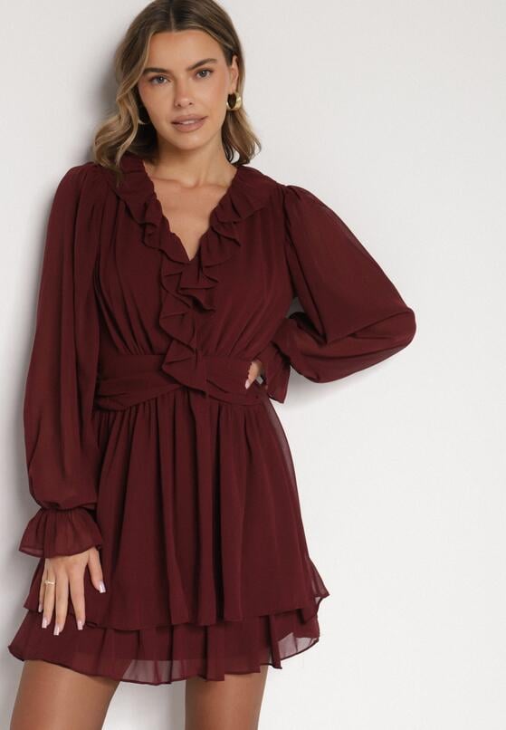 Бордова Сукня 4