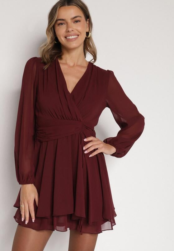 Бордова Сукня 4