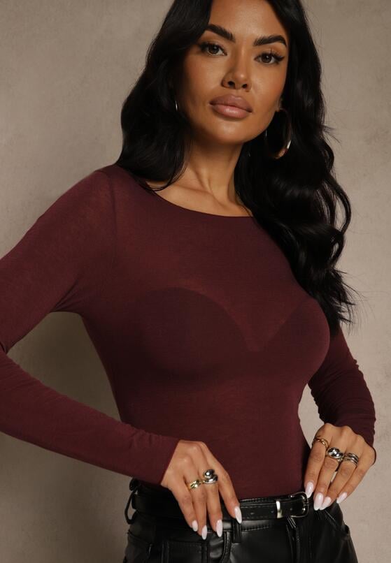 Бордовий Лонгслів 5