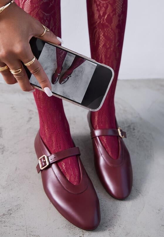 Бордові Балетки 1