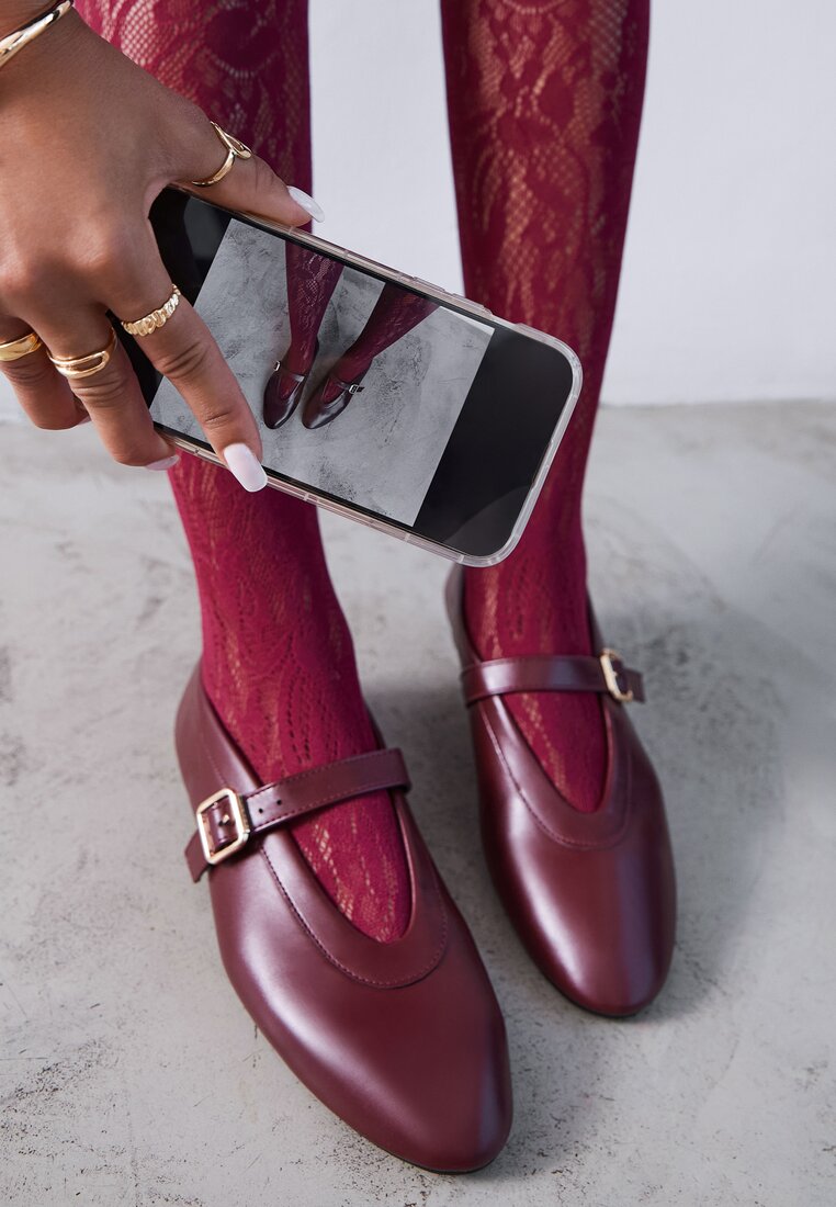 Бордові Балетки