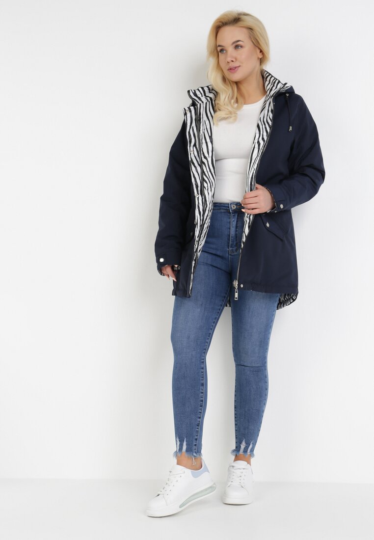 

Синя Двостороння Куртка, Синій